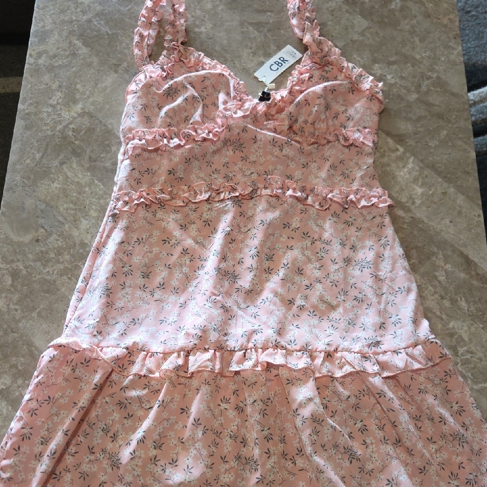 CBR Pink Velvet Chemise with Spaghetti Straps